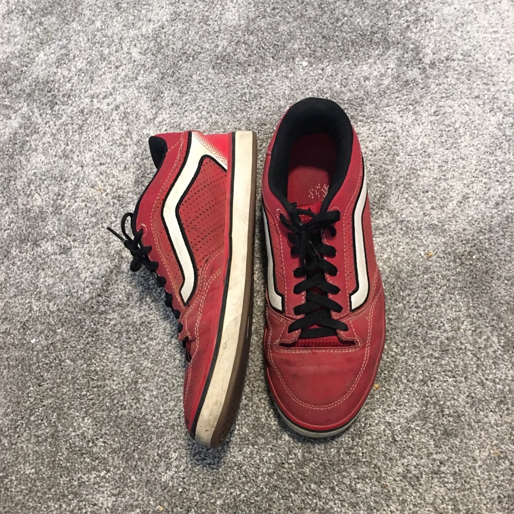 Vintage red leather Vans